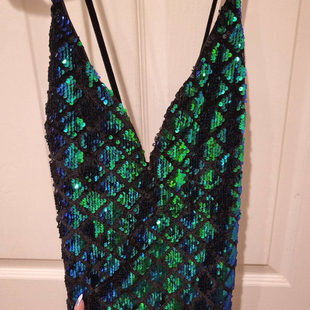 Mermaid Two toned Sparkle body-con 'hourglass' Dress Size L